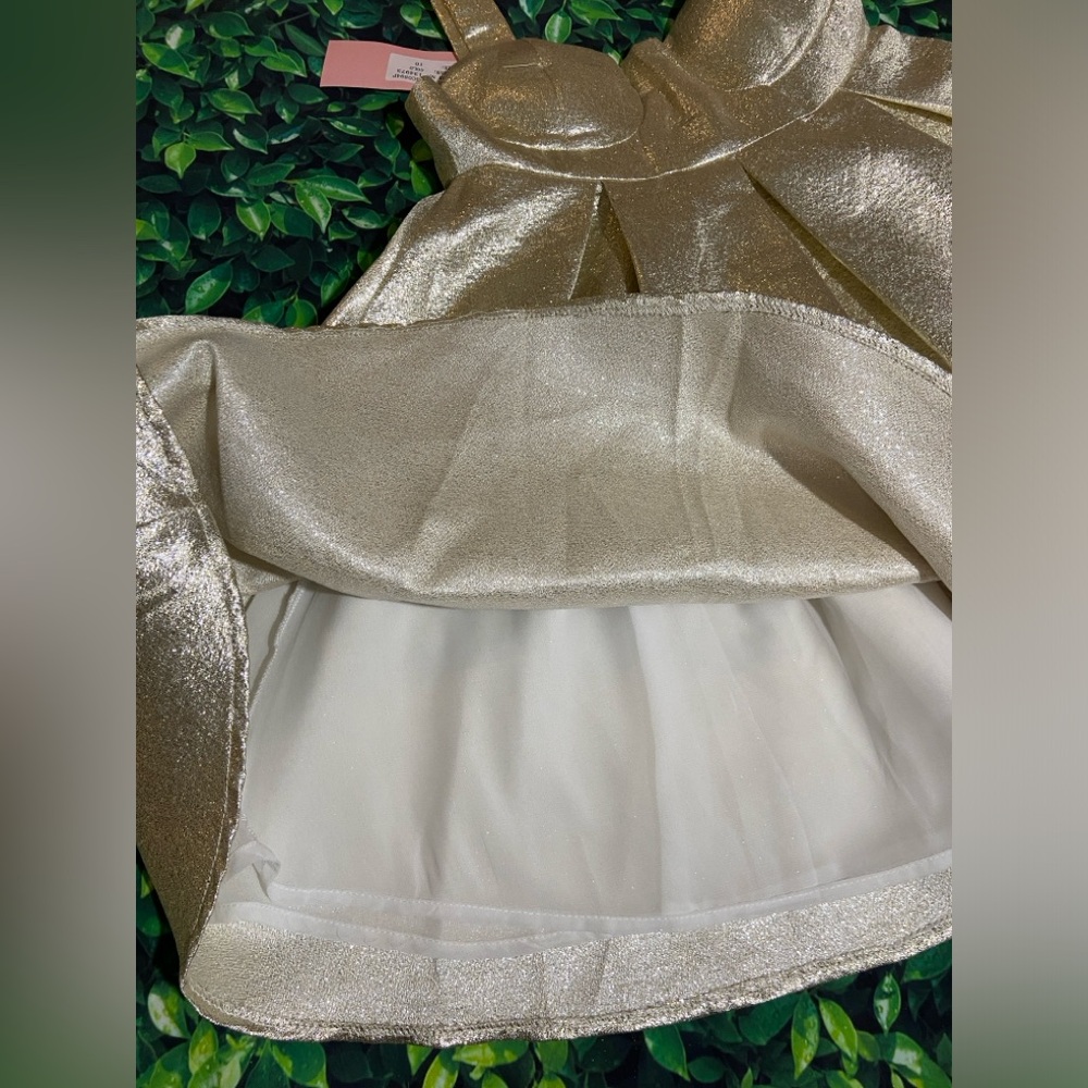 ASOS Metallic Gold Babydoll Dress - Picture 3 of 4